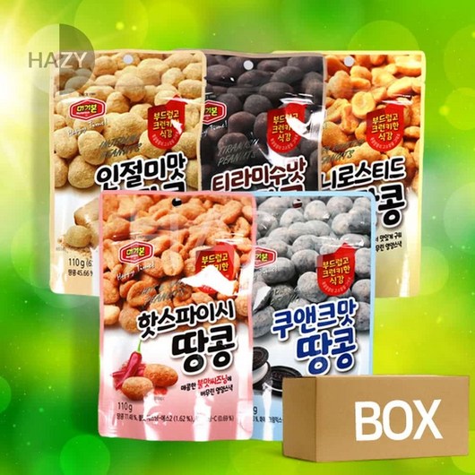 헤이지 머거본 땅콩 110GX10개입 1박스 5종 맛있는견과류, ④ 허니로스티드 땅콩 110gX10개입 1박스