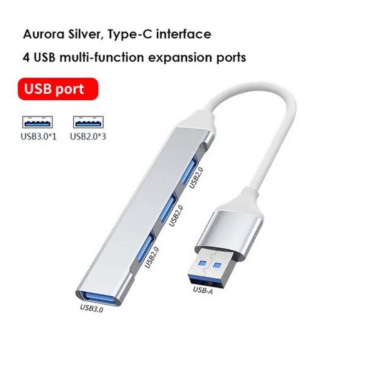 C 타입 USB 3.0 허브 멀티 스플리터 어댑터 OTG 맥북 허브 13 15 에어 미 컴퓨터 액세서리 4 포트 1 피스 2 피스, [07] Style A