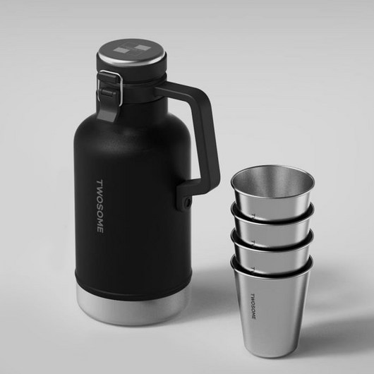 투썸플레이스 그라울러세트 1.9L 텀블러 컵4개 캠핑 피크닉 야외 선물세트, 1개