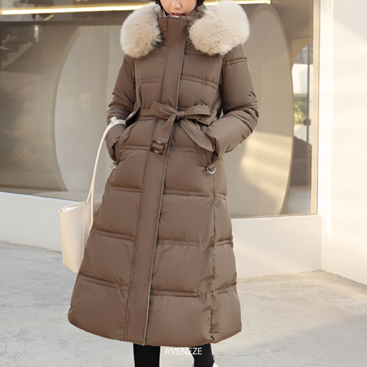 [샤르멜레]여성 퀄팅 롱 구스 패딩_FW25CC08