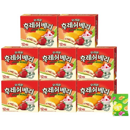 오리온 후레쉬베리 딸기맛 336g (사은품증정), 8개
