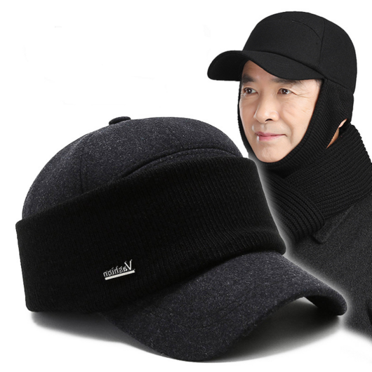 남자겨울골프모자 방한 골프귀마개 귀달이 선캡 볼캡 빅 바이저, 그레이, 1개