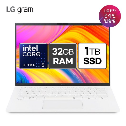 LG그램 14인치 노트북 14ZD90S-GX59K 최신 울트라5 램32GB, Free DOS, 32GB, 1024GB, 화이트