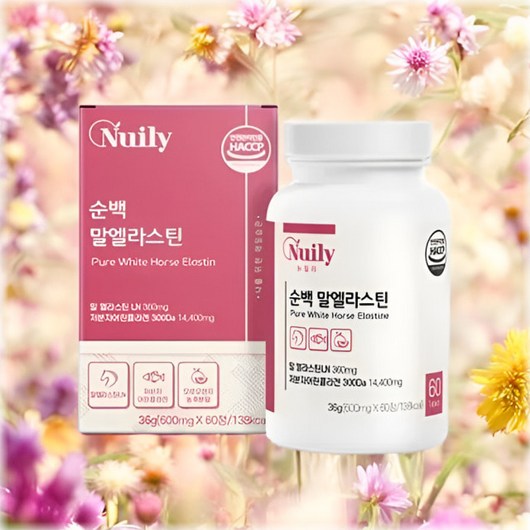 말 엘라스틴 3세대 저분자콜라겐 데스모신 히알루론산 밀크세라마이드 탄성단백질 60정 1개