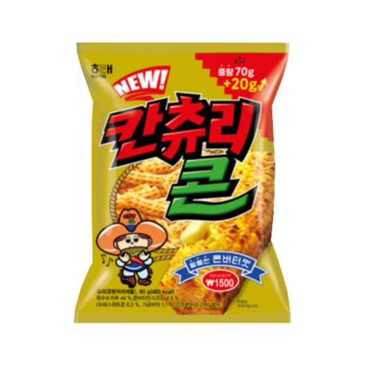 해태 칸츄리콘 콘버터맛 90g, 1개