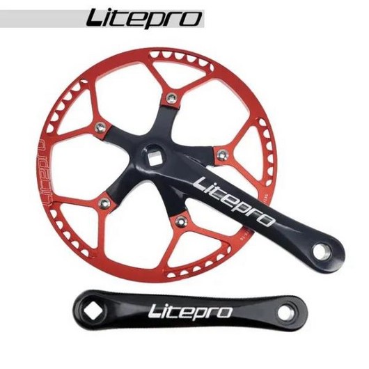 Litepro 스퀘어 커넥팅 로드 크랭크셋 130 BCD 체인링 45T 47T 53T 56T 58T 자전거 및 그래블 바이크용, 04 Red Black_06 58T, 1개