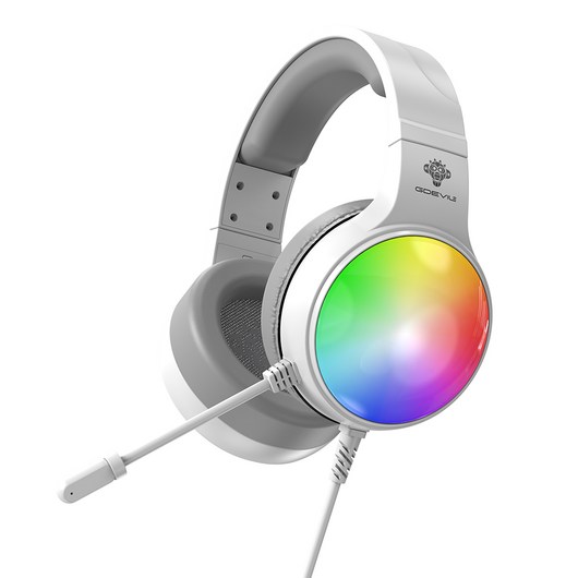 GDEVIL 지데빌 G535 AURORA 가상 7.1채널 RGB 게이밍 헤드셋, 화이트