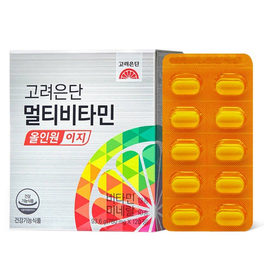 고려은단 멀티비타민 올인원 이지 종합비타민 미네랄영양제 종합영양제 120정 X 1개 (2개월분), 멀티비타민 올인원 이지 120정 X 1개, 쇼핑백 포함 무료