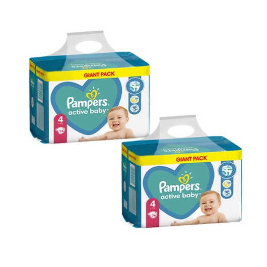 유럽산 베이비드라이 기저귀 밴드 형 1 2 3 4 5 6 7 단계 pampers 아동공용, 4단계, 152매