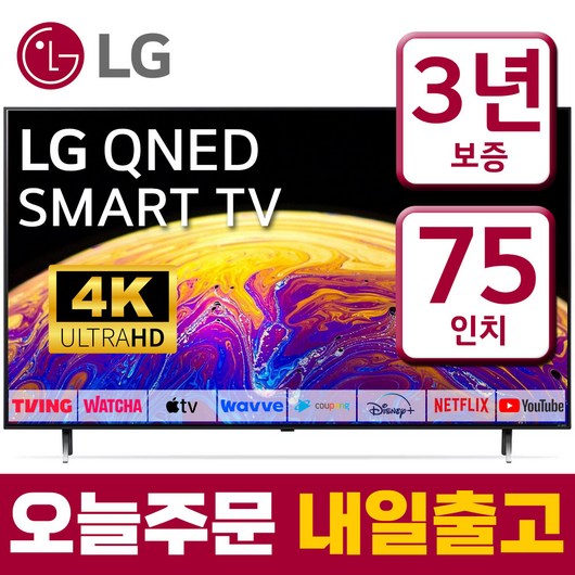 LG TV 75인치 4K UHD 퀀텀닷 나노셀 LED 스마트티비 75QNED80, 벽걸이형, 75형, 방문설치