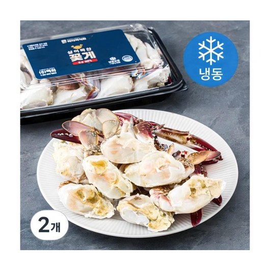 바다미식회 살이꽉찬 국내산 손질꽃게 2절 (냉동) 500g 2개, ONE COLOR, 500G  2개