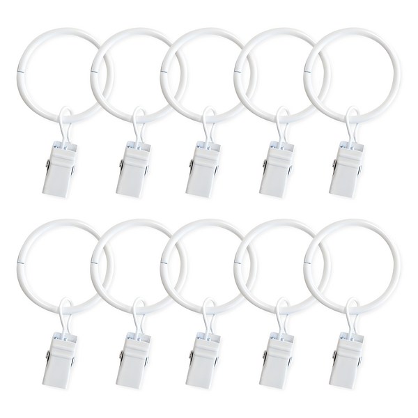커튼 집게링 3.2cm, 화이트, 10개