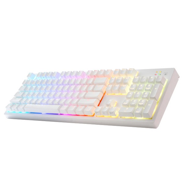 앱코 HACKER 방수 프리미엄 게이밍 유선 일반형 키보드 RGB PBT 45g, 화이트, K995P V3