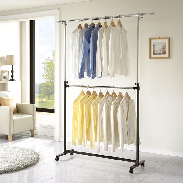 리빙스타 이동식 2단 행거, 블랙