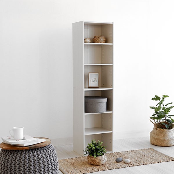 아이리스 6단 높이조절 공간박스 책장 MDB-6K, 화이트