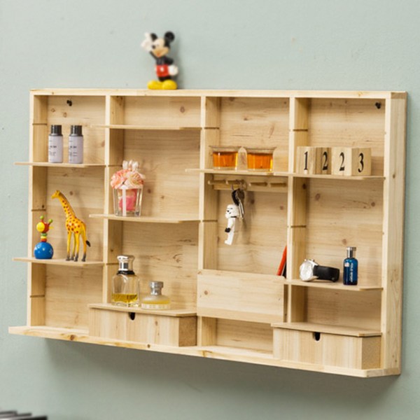 포메리트 삼나무 벽걸이 장식 선반 대