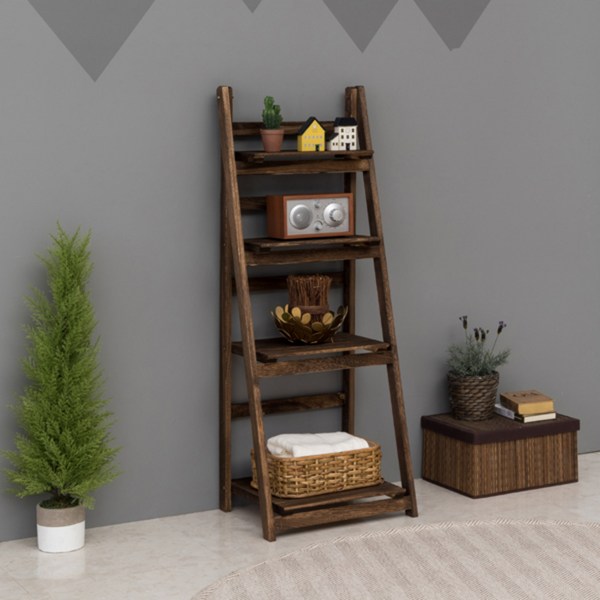  노아가구 자다리 스탠드 선반 4단, 엔틱 
