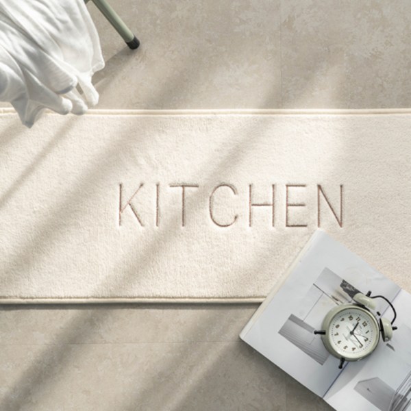  데코뷰 키친 자수 주방매트, 아이보리 