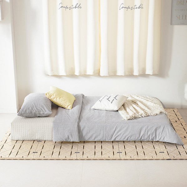  알뜨리 매트리스 받침대 세트 싱글 & 더블 겸용, 베이지 