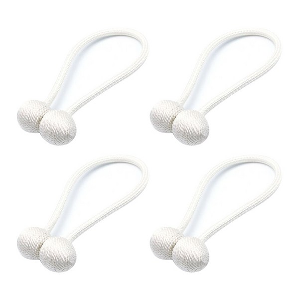  아리코 마그네틱 커튼고정 스트랩볼, 화이트, 4개 