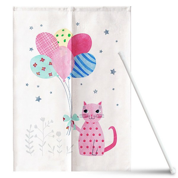  마켓플랜 방문 가리개커튼 + 커튼봉 세트 