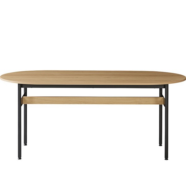 까사미아 Onion 버넷 오벌 4인용 식탁 1800 방문설치, 내추럴 + 블랙