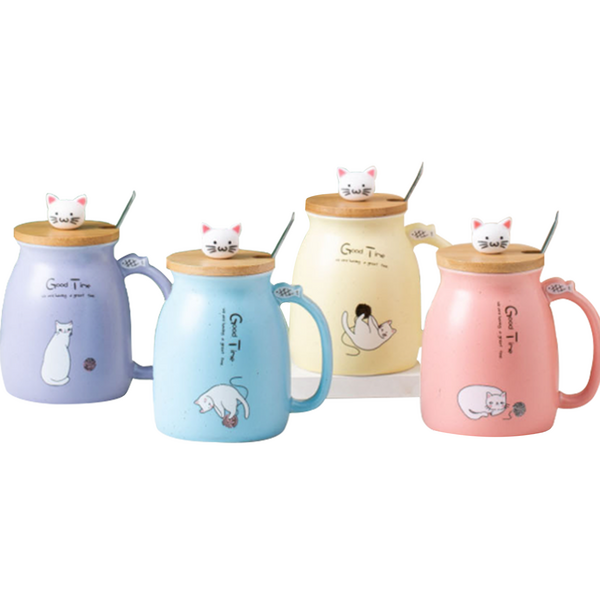 비엘르 카페머그컵 450ml 4종 세트, 혼합색상, 1세트