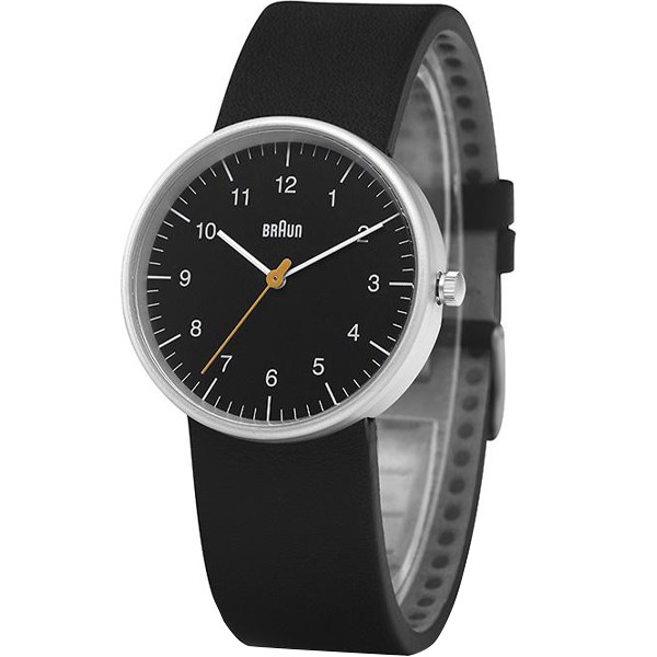BRAUN 남성용 클래식 디터람스 가죽시계 38mm BN0021