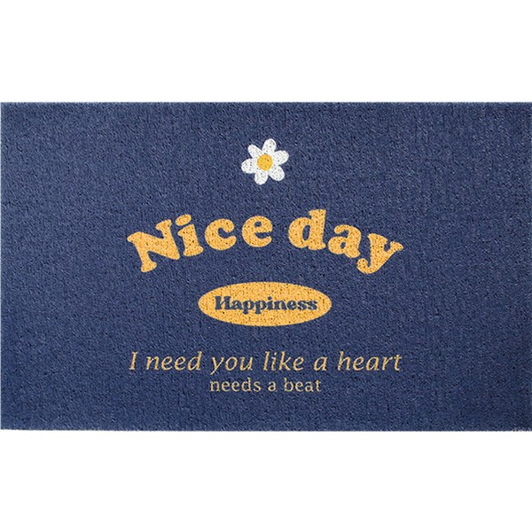  네이쳐리빙 코일 베란다 현관 발매트, 나이스데이 네이비, 1개 