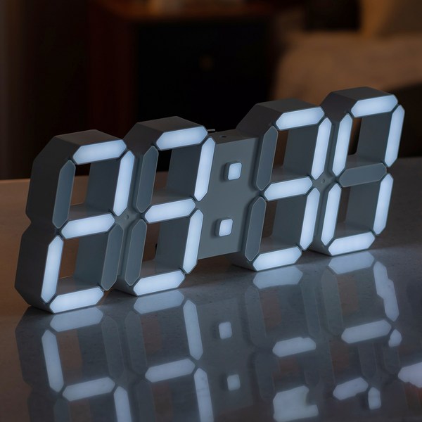  플라이토 코드리스 무선 인테리어 3D LED 벽시계 38cm + 배터리 6p 세트, 화이트 