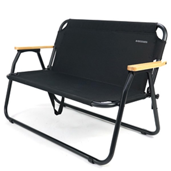 아이두젠 트윈 폴딩 벤치 체어 2인용, 블랙, 1개