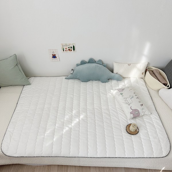  까나베나 순면 신생아 유아 침대 누빔패드, 그레이, 1개 