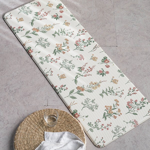  데코뷰 플렌플라워 양면쿠션 주방매트, 혼합색상 