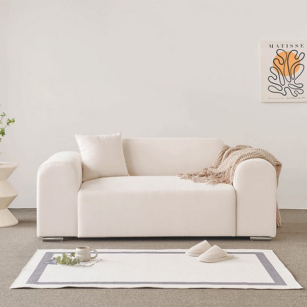 퍼리든 멜로아 패브릭 2인용 쇼파 + 쿠션 세트 방문설치, 아이보리