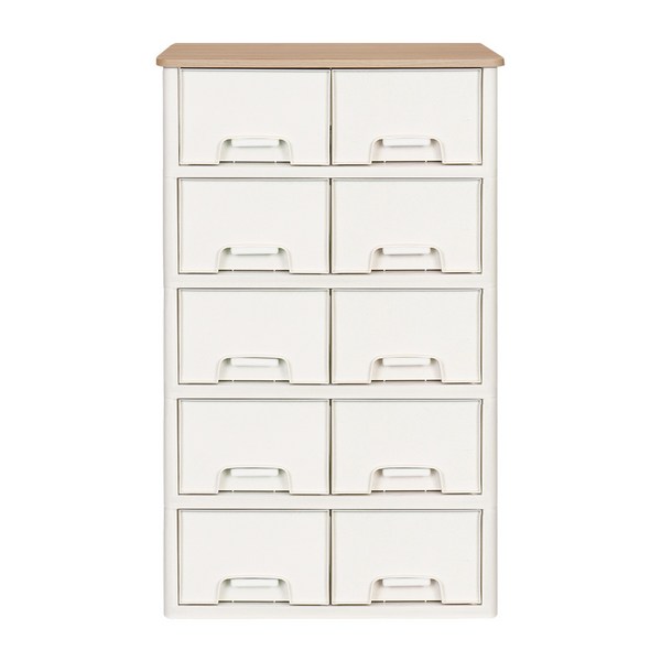  리빙스마일 우드 5단 트윈5 서랍장, 랜덤발송 