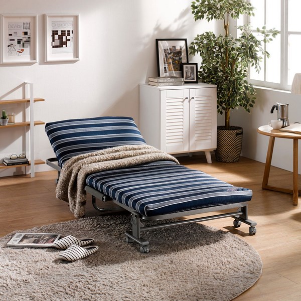  라꾸라꾸 수납침대 4탄 접이식침대, 스트라이프 