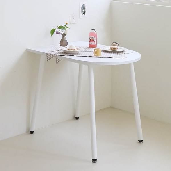  스칸디나 코지 반타원 식탁 800 x 600 x 725 mm, 화이트 