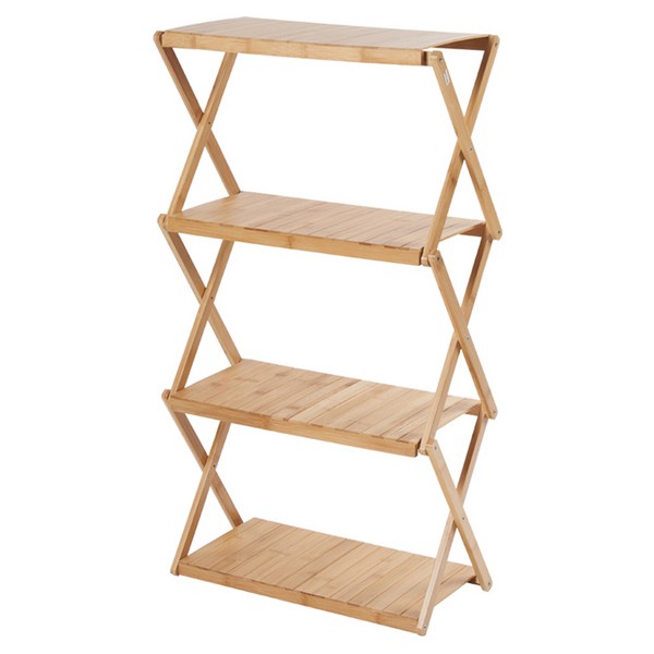 메이튼 레드와일드 접이식 4단 우드 쉘프 캠핑 선반, 1개