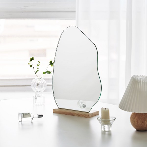  웨이브 데코거울 폰드 M, 내추럴 