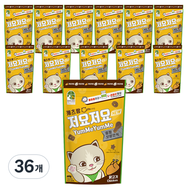  캐츠랑 저요저요 고양이 보양간식 닭 60g, 닭고기, 36개 