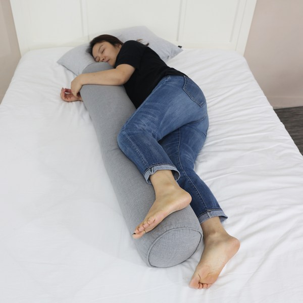  콤피라이프 몰랑말랑 원형 롱 바디필로우, 진그레이 