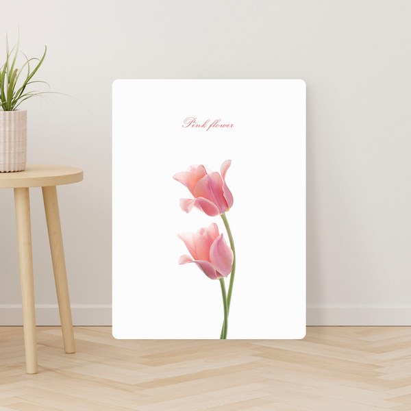 오홀리브 액자테이블 대(80 x 60 x 27 cm), 분홍튤립