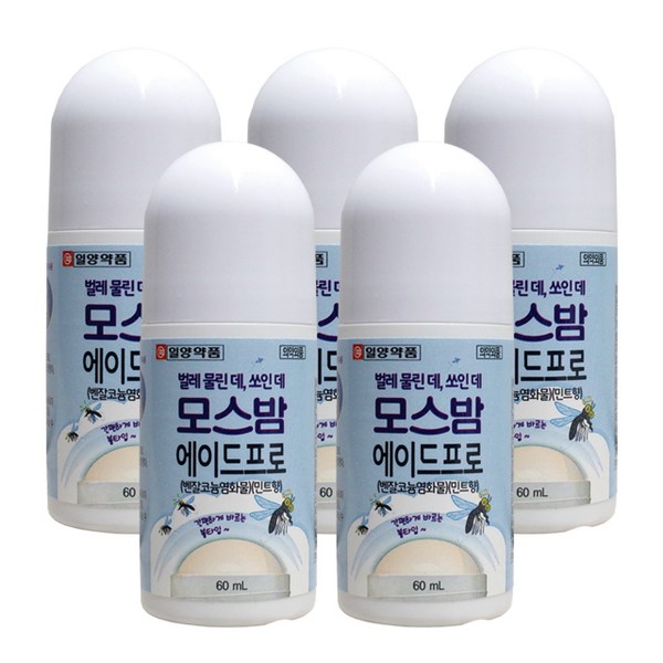 일양약품 벌레물린데 쏘인데 모스밤 에이드프로, 5개, 60ml