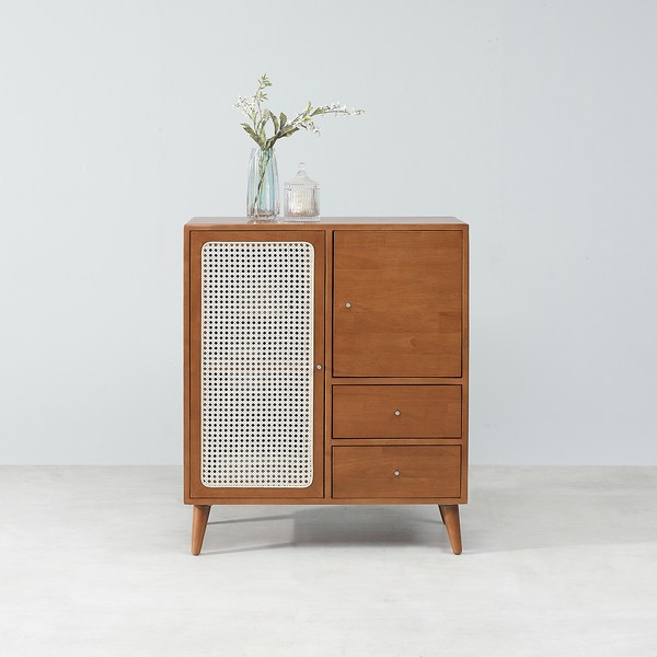 루시드퍼니처 벨라 라탄 4단 수납장 방문설치, 월넛