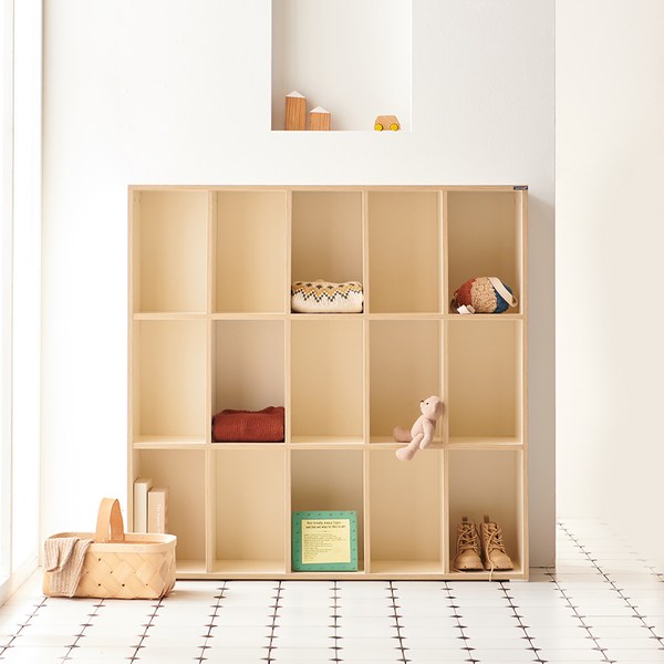 소르니아 아동용 롤리 와이드 책장 방문설치, 아이보리, 3단