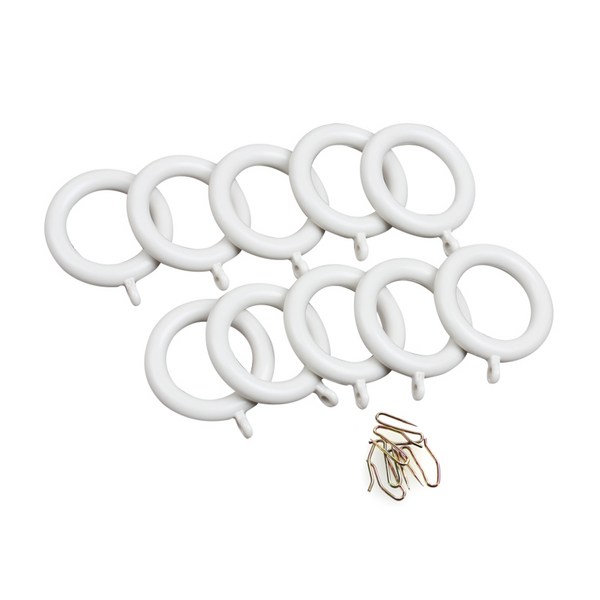  일반 커튼링 25mm 10p + 커튼핀 10p, 아이보리, 1세트 