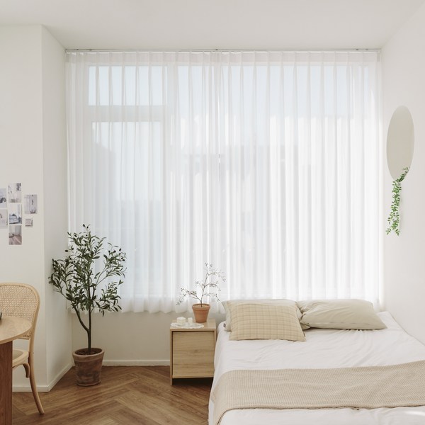 누구나 쉬폰 나비주름 속지 커튼 2p