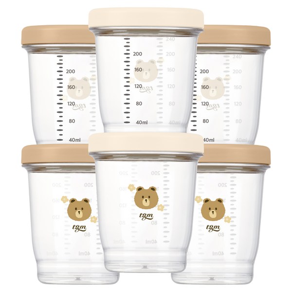 티지엠 이유식 밀폐 보관 용기 240ml x 3p 세트, 탠브라운 + 탠브라운 + 아이보리, 2세트
