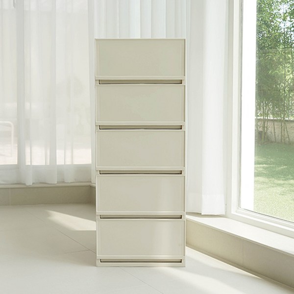 샤바스 컬러스토리 400 서랍장, 풀컬러 샌드베이지, 5개