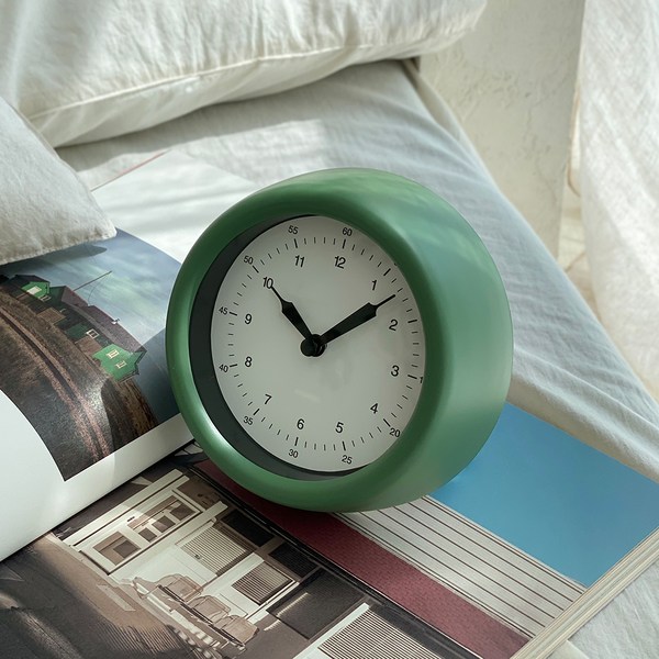  나스카피 파스텔링 무소음 아날로그 탁상 벽걸이 시계, 그린 